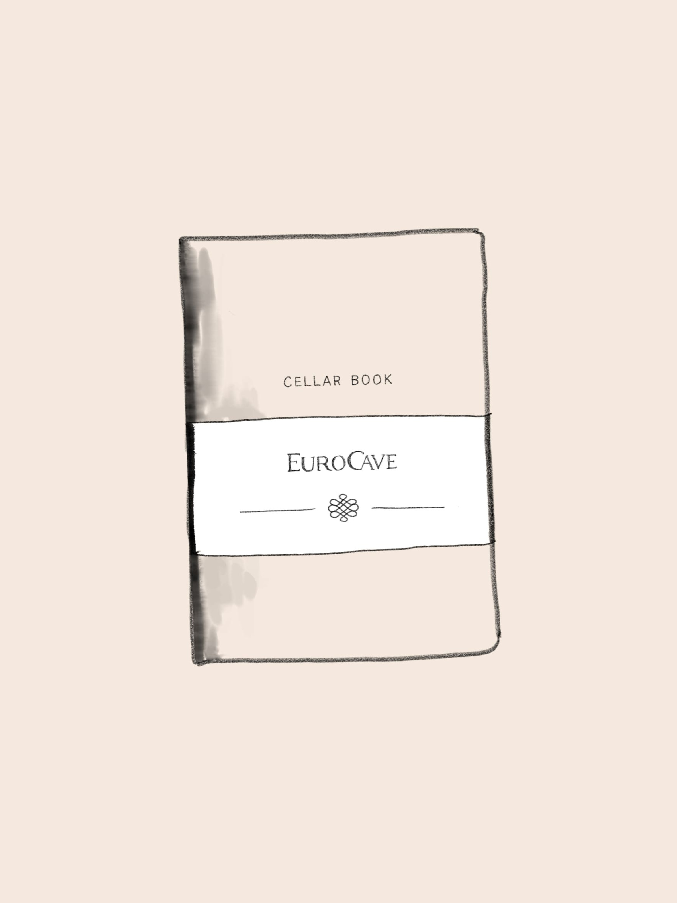 Illustration of a wine cellar book