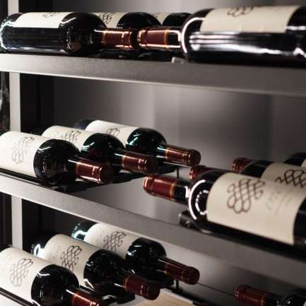 Weinregal, Flaschenauflage für einzelne Flasche, Metall, schwarz - Serie Modulo-X Weinregal, Flaschenauflage für einzelne Flasche, Metall, schwarz - Serie Modulo-X