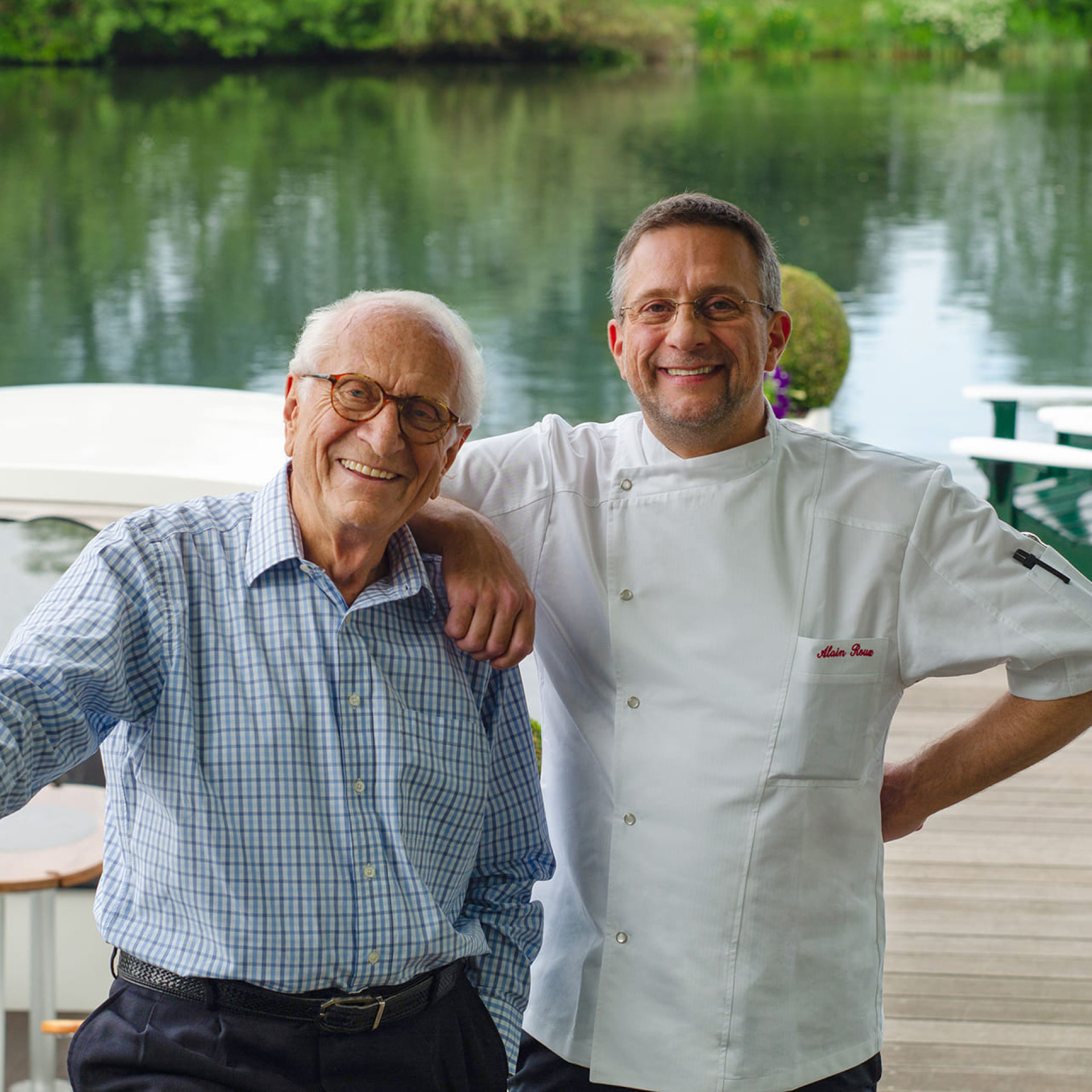 Michel Roux Sr, the famous starred Chef, renewed his trust in EuroCave - Photo: Michel Roux and his son, Alain Roux