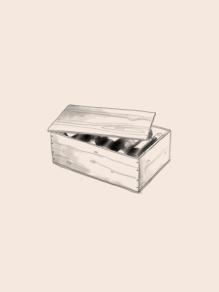 Illustration of a wooden wine box Illustration of a wooden wine box