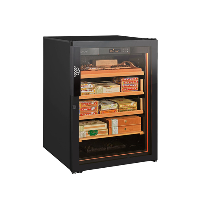 Armoire cave à cigare avec un choix à l'achat de 2 type de portes vitrées double vitrage et traitées anti-UV. Armoire cave à cigare avec un choix à l'achat de 2 type de portes vitrées double vitrage et traitées anti-UV.