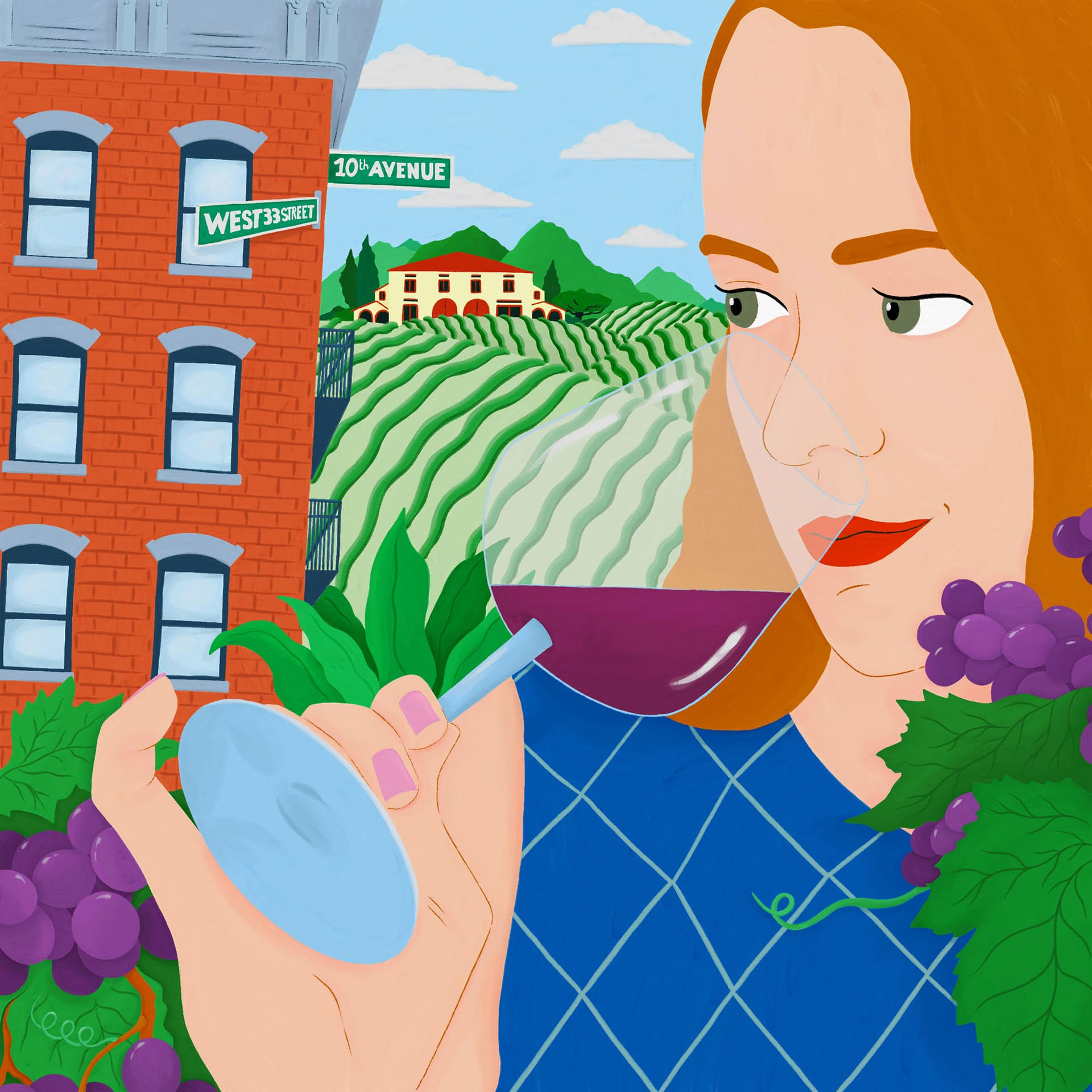 Pérégrinations en 7 vins, à New York et au-delà par Robin Wright, Ci Siamo (New York, USA) - Illustration Marie Pellet