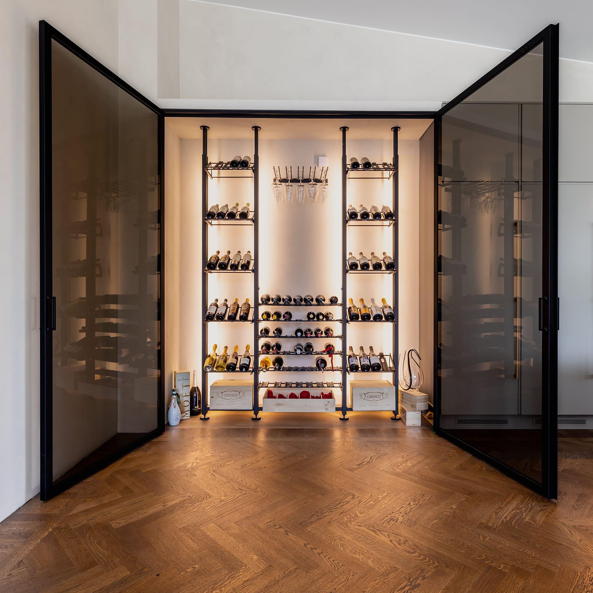 An air-conditioned cellar in the house to keep your wine collection safe.