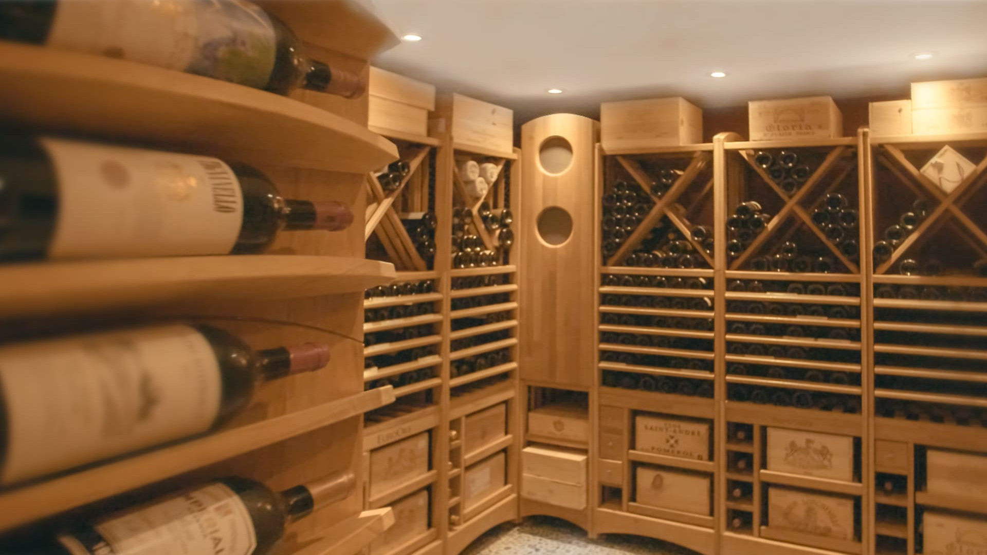 Wine cellar interior decoration - Designer cellar air conditioner with optional aesthetic facade or adapt your own finish.
