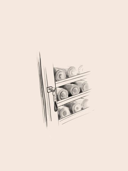 Illustration eines elektrischen Weinkellers Illustration eines elektrischen Weinkellers