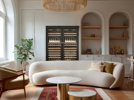 EuroCave double serving wine cooler in a chic, designer living room