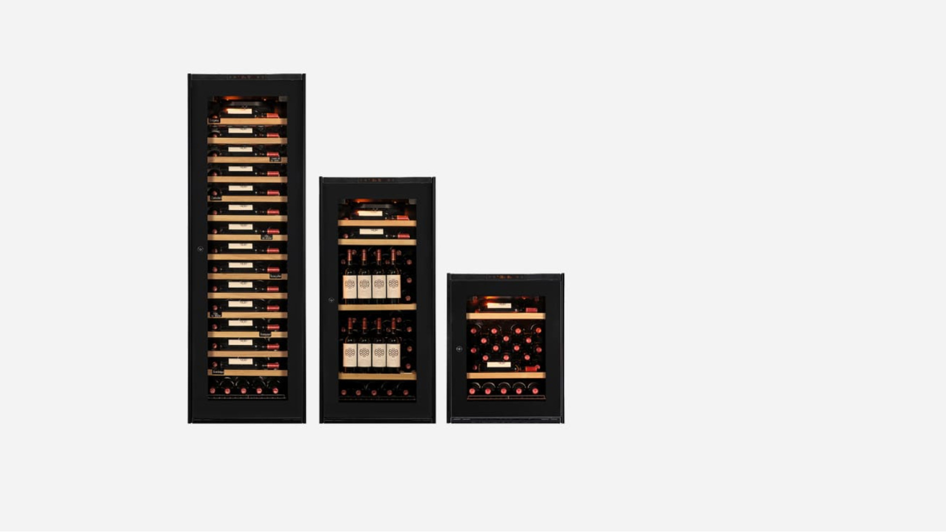 Range of 1-temperature, 2-temperature and multi-temperature wine coolers with a choice of 3 glass doors and a solid technical door, 3 sizes and 3 storage configurations. Inspiration EuroCave Range of 1-temperature, 2-temperature and multi-temperature wine coolers with a choice of 3 glass doors and a solid technical door, 3 sizes and 3 storage configurations. Inspiration EuroCave