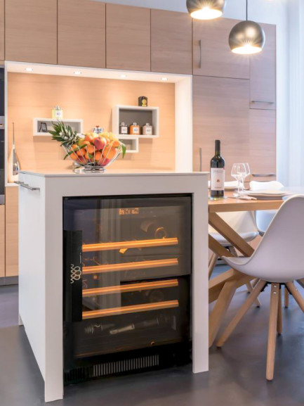 Petite cave à vin compacte qui s'encastre facilement et élégamment sous un passe plat. Vitrée pour profiter des ses bouteilles de vin. Petite cave à vin compacte qui s'encastre facilement et élégamment sous un passe plat. Vitrée pour profiter des ses bouteilles de vin.